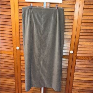 Norton McNaughton Vintage Hunter Green Maxi MicroSuede Skirt Size 16